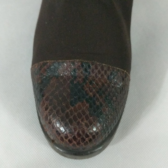 Donald J Pliner Brown Snake Print Toe and Heel Loafer Flat Slip On Shoe - sz 7 - Picture 3 of 9